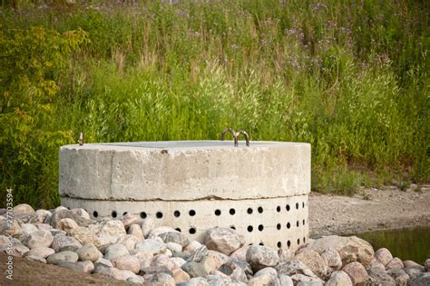 Stormwater Management System - Perforated Concrete Pipe Stock Photo ...