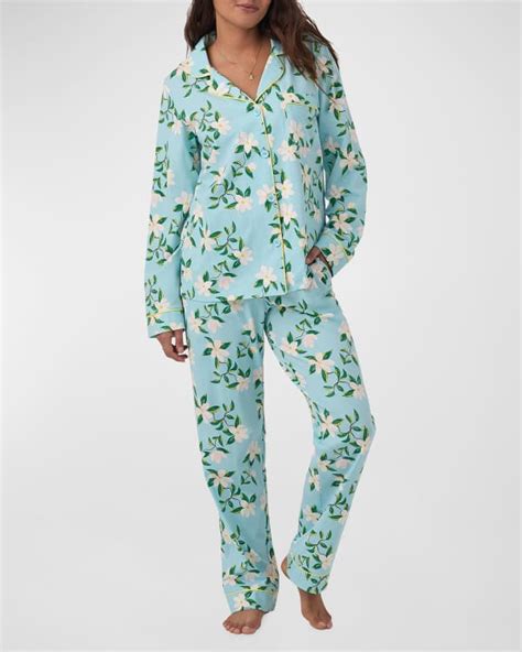 Morgan Lane Maebelle Nessa Ruched Lace Trim Pajama Set Neiman Marcus