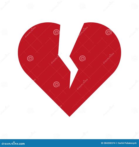 Red Broken Heart Vector Illustration Stock Image Stock Vector Illustration Of Sign Vector