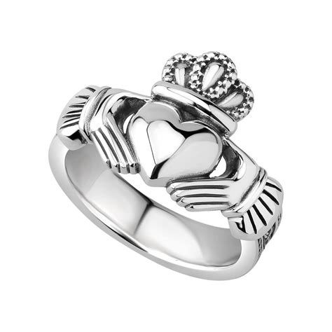 Solvar Gents Heavy Celtic Claddagh Ring Irish Crossroads