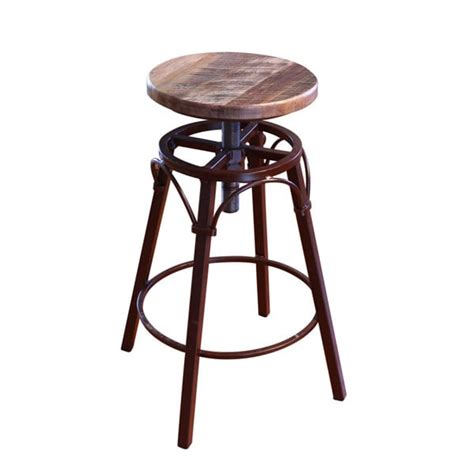 Antiqued Multi Adjustable Stool Wood You Furniture Of Gainesville Inc