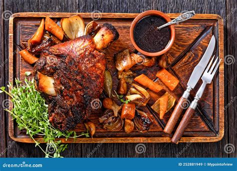 Crispy German Pork Knuckle Ham Hock Schweinshaxe Stock Image Image