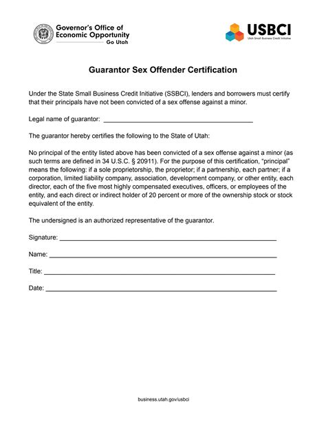 Usbci Guarantor Sex Offender Certification By Utah Governor S Office Of Economic Opportunity Issuu