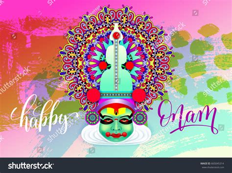 Indian Kathakali Dancer Face Decorative Modern Stock Vector Royalty