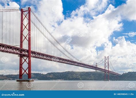 Lisbon Portugal Ponte 25 De Abril Suspension Bridge Over The Tagus Or