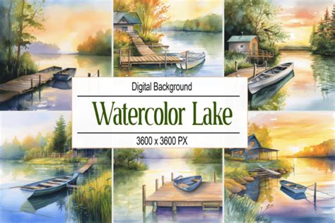 Watercolor Lake Scene Graphic By Pro Designer Team · Creative Fabrica