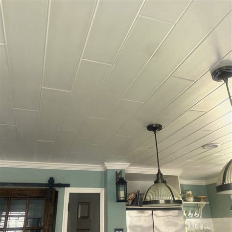 White Laminate Ceiling Planks Shelly Lighting