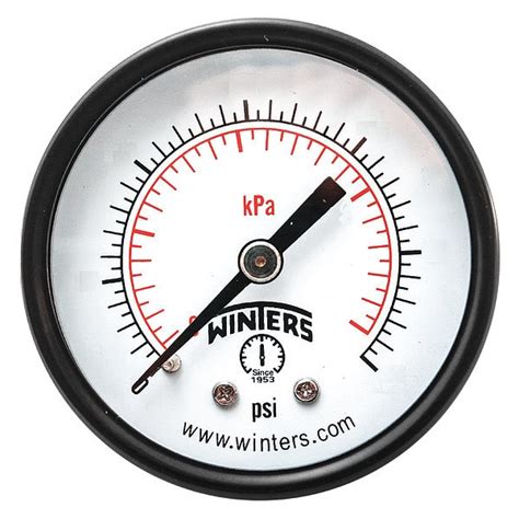 Winters Pressure Gauge To Psi In Mnpt Black Pem Zoro