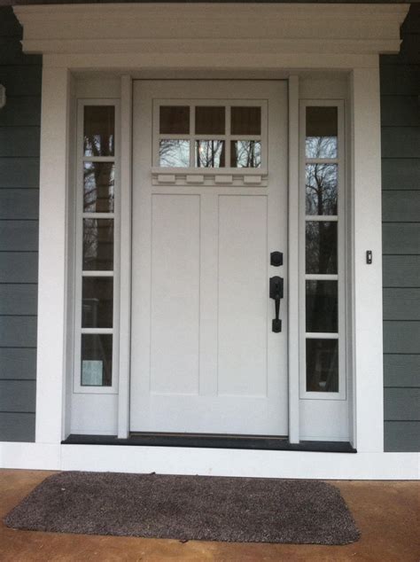 White Exterior Doors With Sidelights Craftsman Style Front Doors