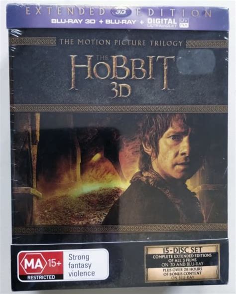 Hobbit Trilogy 3d Blu Ray Uv Extended Edition Box Set Sealed Cds