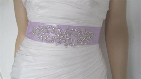 Lilac Lavender Bridal Sash Belt Crystal Sash By Diamondweddingveil