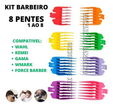 Kit Pentes Coloridos Para M Quina De Corte Wahl Barbeiro Mercadolivre