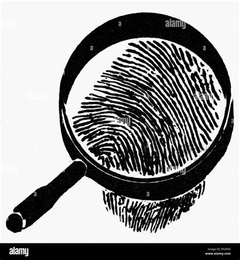 SYMBOL: CRIMINOLOGY. /nA fingerprint and magnifying glass, symbolizing the science of ...