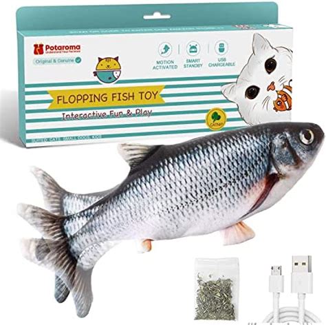 Potaroma Electric Flopping Fish 10 5 Moving Cat Kicker Fish Toy