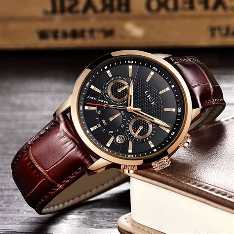 Lige Montre Homme Mode Cui Tanch Chronographe Quartz Analogique Acier