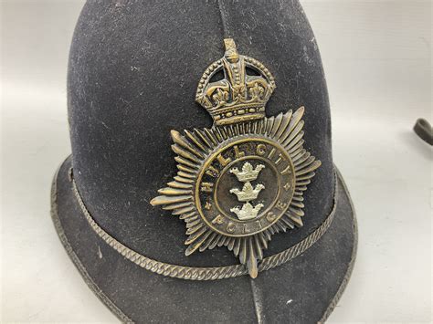 Hull City Police Christys London Helmet With Kings Crown Plate And