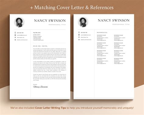 Professional Resume Template Headshot Resume Template For Word Pages