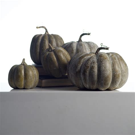 Sage Weathered Thanksgiving Harvest Halloween Colorful Pumpkin Set