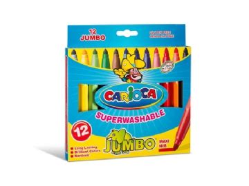 Tusch Carioca Jumbo Maxi Tip Vaskbar Med Stk Ass Farver