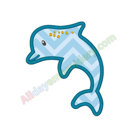 Dolphin Machine Embroidery Design Applique Design