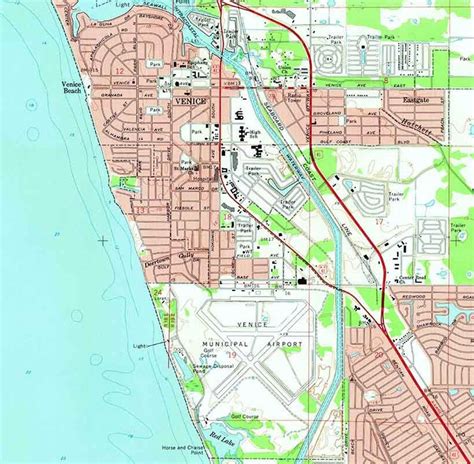 Topo Map Of Venice Florida Quadrangle Etsy