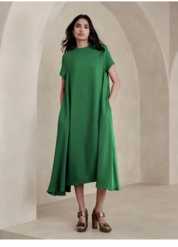 NWT Banana Republic Aurelia Crepe Satin Maxi Dress Bottle Green XXS P