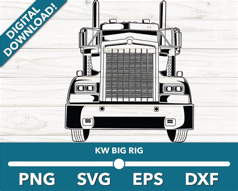 Semi Truck Front Big Rig Heavy Duty Equipment Svg Clipart Etsy Sweden