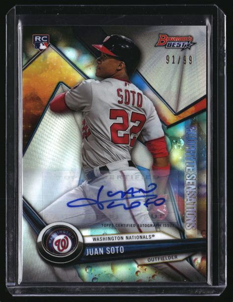 Bowman S Best Juan Soto Neophyte Sensations Auto Rookie Rc