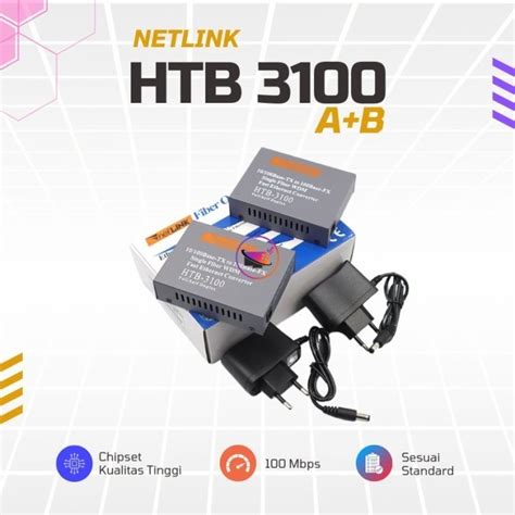 Jual Netlink Htb 3100 Ab Sepasang Konverter Fiber Optik Single Mode