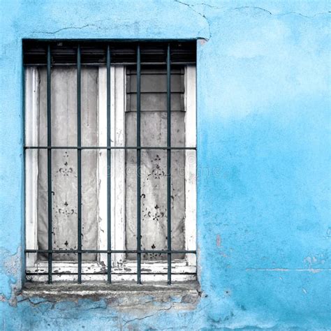 Retro Window And Wall Stock Image Image Of Wooden Blue 87573785