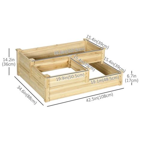 Outsunny 3 Tier Fir Wood Raised Garden Bed Planter Box 845 886v00nd Rona