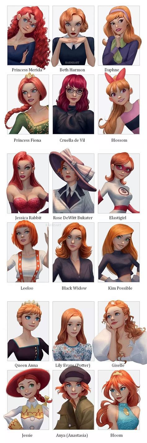 Red Hair Cartoon Characters