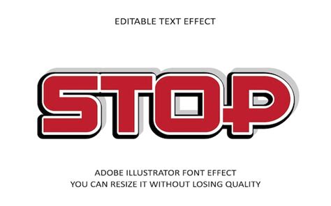 Premium Vector Stop Editable Text Effect