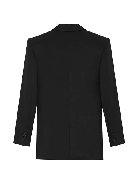 Saint Laurent Double Breasted Peak Lapel Silk Blazer Farfetch