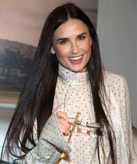 Demi Moore Long Straight Black Hairstyle Hairstyles