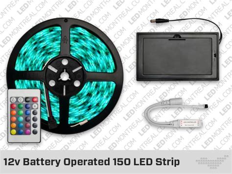 12v Battery Powered 150 Led Strip With 24 Key Remote Led Montreal