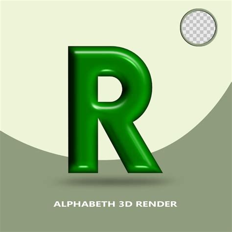 Alphabet De Rendu 3d Couleur Verte De La Bouteille PSD Premium