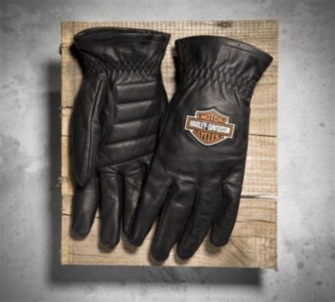 Genuine Harley Davidson Stock Full Finger Leather Gloves Black Xl Ebay