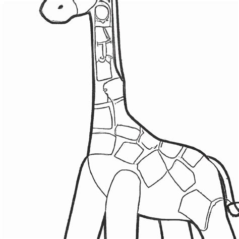 Surpreenda se Colorindo Esta Adorável Girafa Desenho