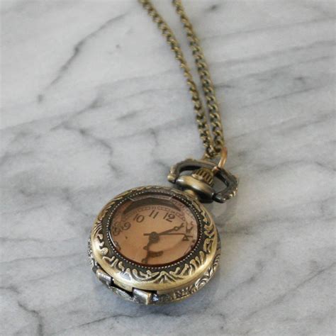 Rose Locket Clock Necklace By Hayley Co Notonthehighstreet