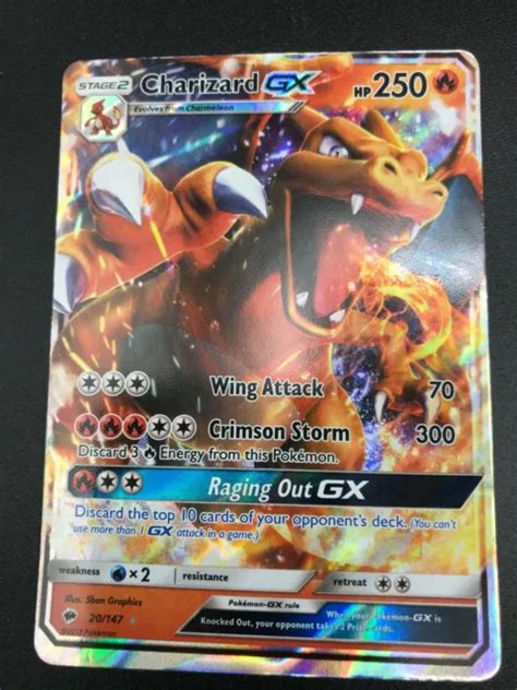 Charizard Gx Ultra Rare Pokemon Sun And Moon Burning Shadows Nm