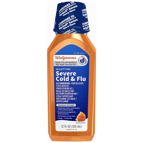 Walgreens Nighttime Severe Cold And Flu Relief Liquid Medicine Walgreens