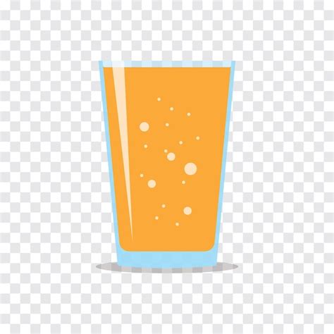 Vaso De Jugo De Naranja Fresco Icono Plano Vector Premium