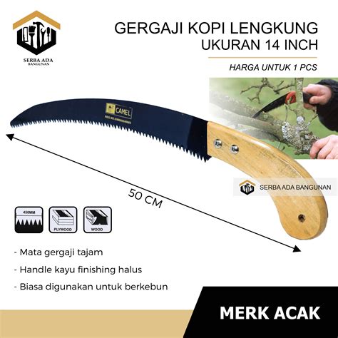 Gergaji Kopi Dahan Lengkung Gergaji Tangan Pruning Saw Inch