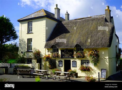 The Old Inn Mullion Village Lizard Peninsula Cornwall England Uk