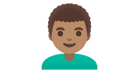 Hombre Tono De Piel Medio Y Pelo Rizado Emoji