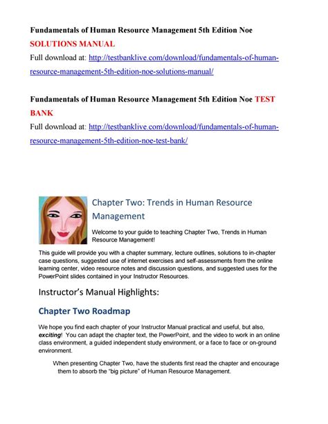 Fundamentals Of Human Resource Management Th Edition Noe Solutions