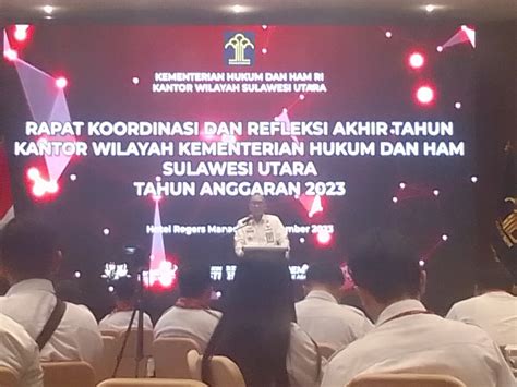 Di Rakor Akhir Tahun 2023 ASN Kemenkumham Sulut Tandatangani Ikrar