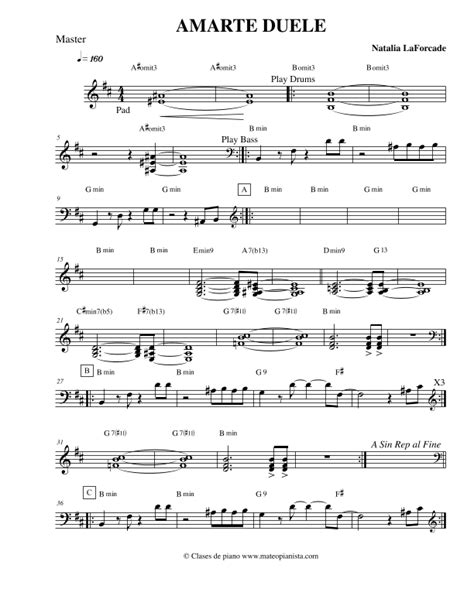 Amarte Duele Sheet Music Maria Natalia Lafourcade Silva Easy Piano