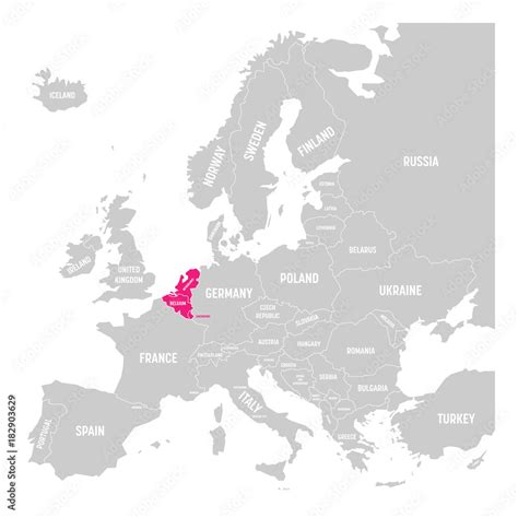 Plakat Benelux States Belgium Netherlands And Luxembourg Pink